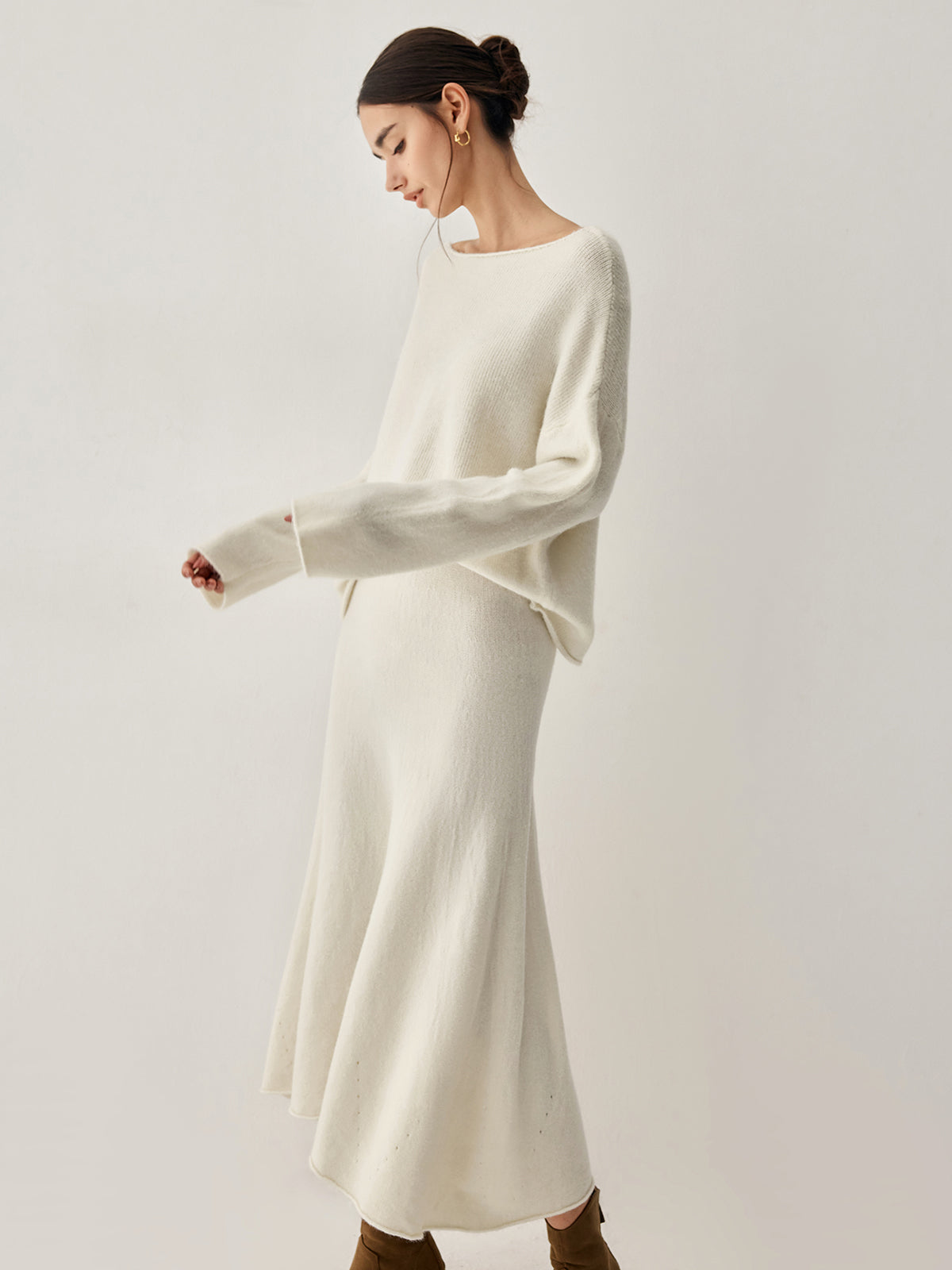 Oversized Sweater Two Piece Skirt Set - Maison Sydney