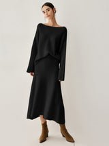 Oversized Sweater Two Piece Skirt Set - Maison Sydney