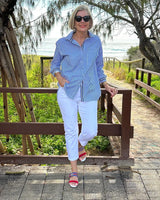 Ula ™ | Women's Striped Button-Up Shirt - Maison Sydney