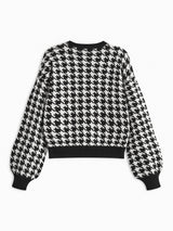 Velvet-Bow Lantern Sleeve Sweater - Maison Sydney