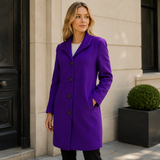 Evelyn | Women’s Long Trench Coat with Button Placket