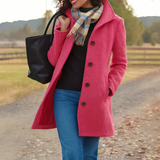 Evelyn | Women’s Long Trench Coat with Button Placket