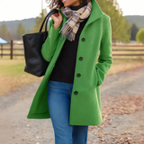 Evelyn | Women’s Long Trench Coat with Button Placket