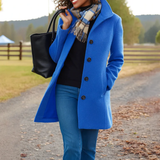 Evelyn | Women’s Long Trench Coat with Button Placket