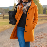 Evelyn | Women’s Long Trench Coat with Button Placket