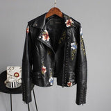 Magnolia | Women's Floral Embroidered Biker Jacket