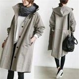 Oprah | Women's Oversized Hooded Waterproof Trench Coat with Pockets