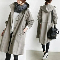 Oprah | Women's Oversized Hooded Waterproof Trench Coat with Pockets