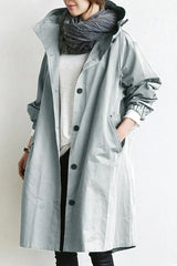 Oprah | Women's Oversized Hooded Waterproof Trench Coat with Pockets
