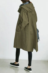 Oprah | Women's Oversized Hooded Waterproof Trench Coat with Pockets