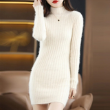 Gabriella | Ribbed Turtleneck Knitted Mini Dress