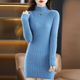Gabriella | Ribbed Turtleneck Knitted Mini Dress
