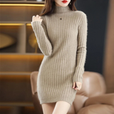 Gabriella | Ribbed Turtleneck Knitted Mini Dress