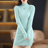 Gabriella | Ribbed Turtleneck Knitted Mini Dress