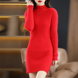 Gabriella | Ribbed Turtleneck Knitted Mini Dress