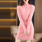 Gabriella | Ribbed Turtleneck Knitted Mini Dress