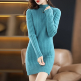 Gabriella | Ribbed Turtleneck Knitted Mini Dress
