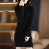 Gabriella | Ribbed Turtleneck Knitted Mini Dress