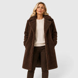 Mariah | Women's Oversized Longline Coat with Fur Collar
