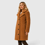 Mariah | Women's Oversized Longline Coat with Fur Collar