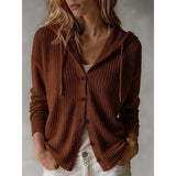 Camille | Women's Hooded Button-Front Knit Cardigan