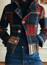 Elowen | Women's Classic Plaid Jacket with Tailored Collar