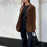 Lana | Women's Suede Button-Front Blazer Jacket