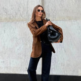Lana | Women's Suede Button-Front Blazer Jacket