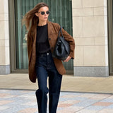 Lana | Women's Suede Button-Front Blazer Jacket