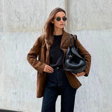 Lana | Women's Suede Button-Front Blazer Jacket