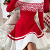 Hannah | Women's Christmas Geo Knit Dress