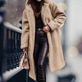 Isabella | Cozy Longline Faux Fur Coat with Hood and Open Front