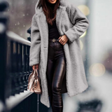 Isabella | Cozy Longline Faux Fur Coat with Hood and Open Front