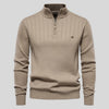 Matteo | Men's Half-Zip Sweater with Ribbed Texture & Stand Collar