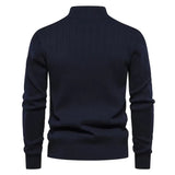 Matteo | Men's Half-Zip Sweater with Ribbed Texture & Stand Collar