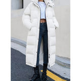 Florence | Women's Long Winter Jacket with Hood and Full-Zip Closure