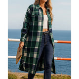 Rachel | Women's Longline Checked Coat