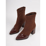 Charlotte | Cap-Toe Chunky Heel Ankle Boots