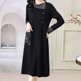 Vanya | Women's Midi Dress with Decorative Cuff & Collar Details