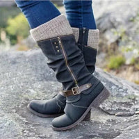 Elora | Ankle Boots with Side Zipper and Buckle Detail