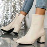 Olivia | Elegant Ankle Boots with Block Heel and Zipper