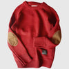 Caleb | Men's Crew Neck Knit Sweater with Elbow Patches