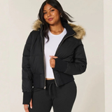 Helena | Women's Short Puffer Jacket with Hood and Cozy Trim