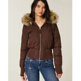 Helena | Women's Short Puffer Jacket with Hood and Cozy Trim