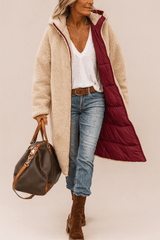 Sienna | Women's Reversible Long Coat with Contrast Collar