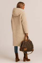 Sienna | Women's Reversible Long Coat with Contrast Collar