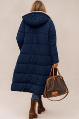 Sienna | Women's Reversible Long Coat with Contrast Collar