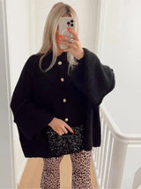 Willow | Elegant Long Knit Cardigan with Button Front