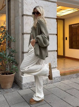 Willow | Elegant Long Knit Cardigan with Button Front