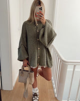 Willow | Elegant Long Knit Cardigan with Button Front